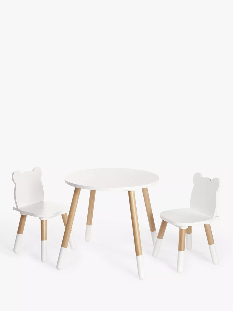 John Lewis bear table and chairs White/Natural, imported from the UK