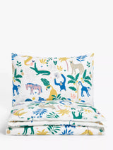 John Lewis John Lewis Easy Care Jungle Boogie Reversible Duvet Cover and Pillowcase Set Single- Buy online at McGrocer