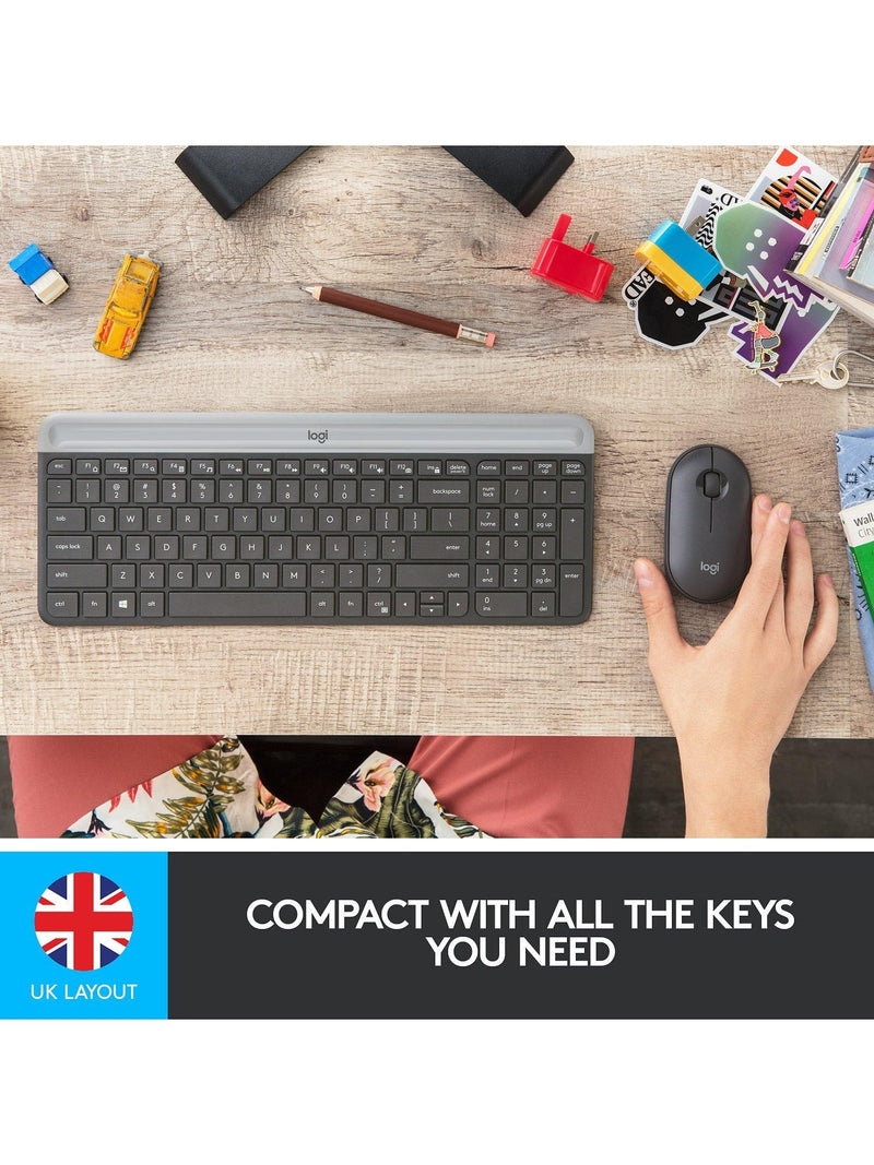 Logitech MK470 wireless keyboard and mouse black - British product