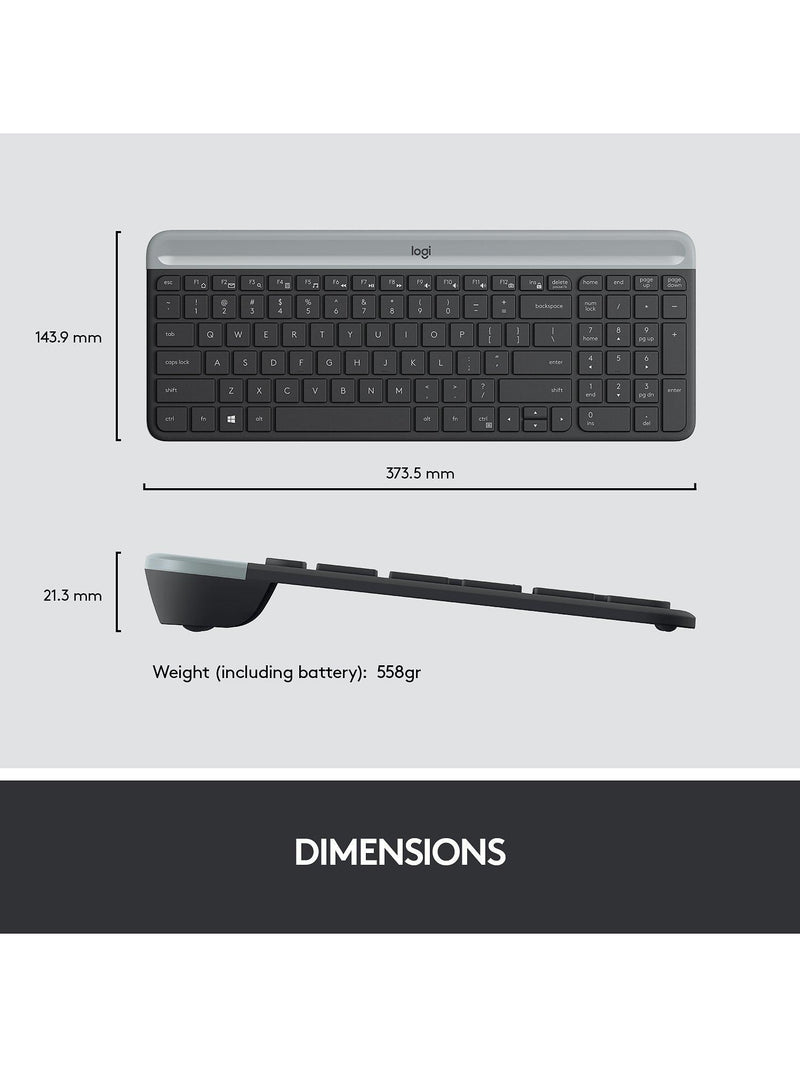 Logitech MK470 wireless keyboard and mouse black - British product
