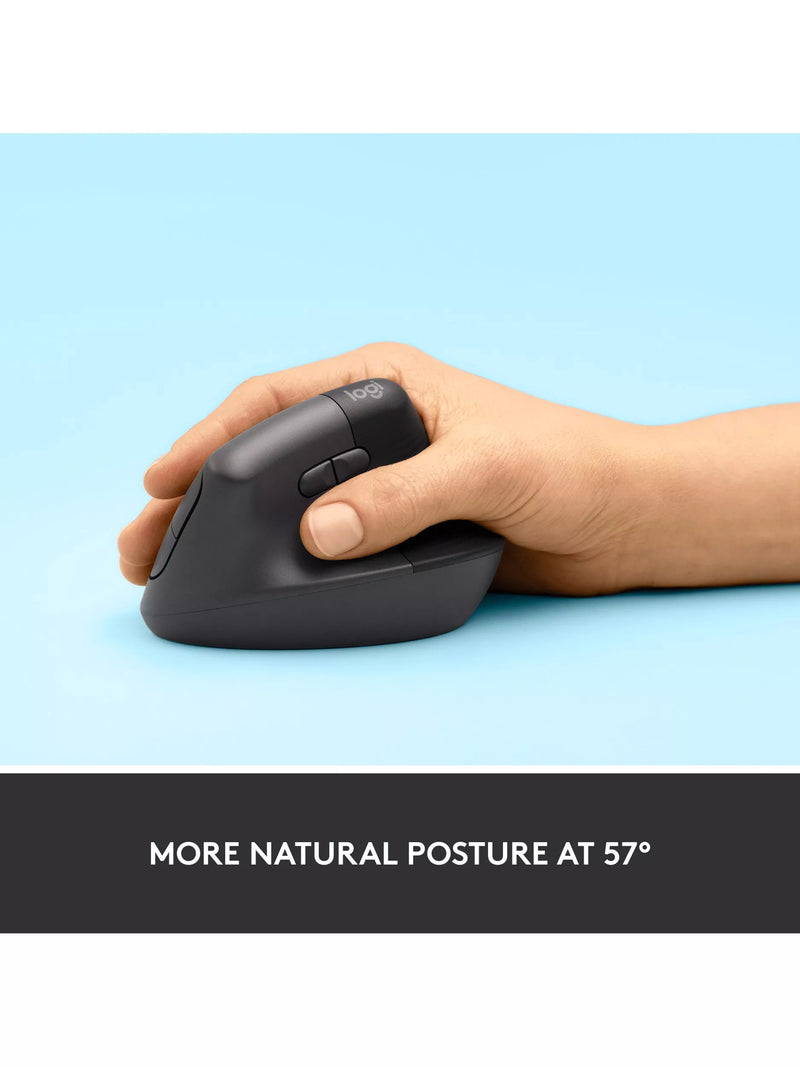Logitech Lift vertical ergonomic mouse graphite, imported from the UK