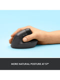 Logitech Lift vertical ergonomic mouse graphite, imported from the UK
