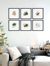 John Lewis Square Photo Frame Set with Mount for Six 8 x 8 Inch Images, Black Wood-Effect Finish- Buy online at McGrocer