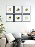 Nielsen square photo frame and mount set for six 8 x 8 inch images, black wood-effect finish, imported from the UK