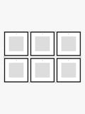 Nielsen square photo frame and mount set for six 8 x 8 inch images, black wood-effect finish, imported from the UK