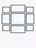 Nielsen multi-aperture photo frame set for 11 photos in black, imported from the UK