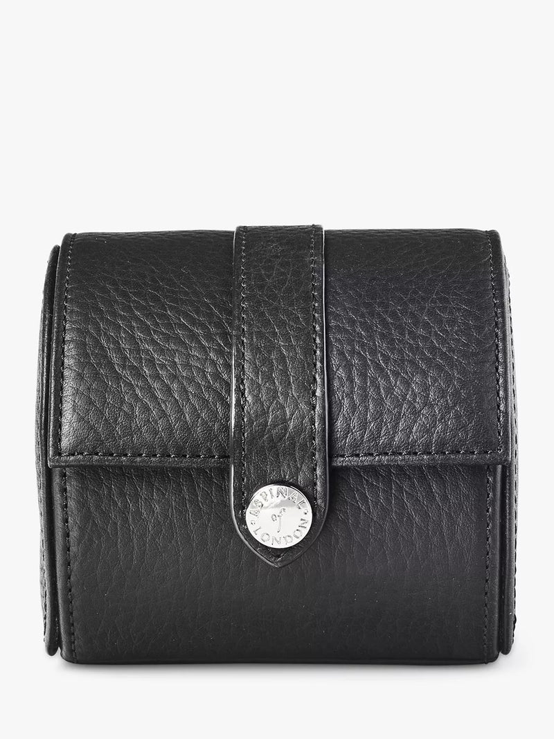 Aspinal of London pebble leather travel watch roll, UK version