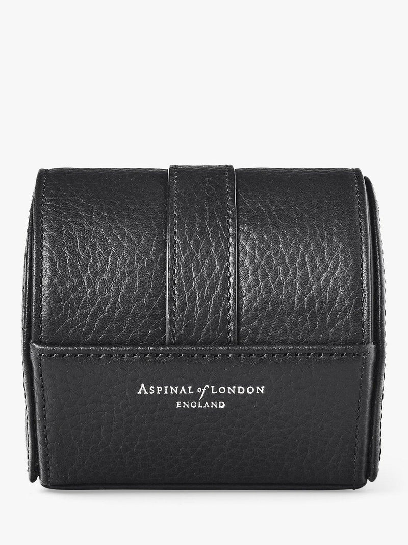 Aspinal of London pebble leather travel watch roll, UK version