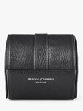 Aspinal of London pebble leather travel watch roll, UK version