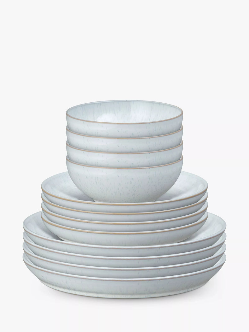 Denby White Speckle stoneware dinnerware set 12 piece, UK version