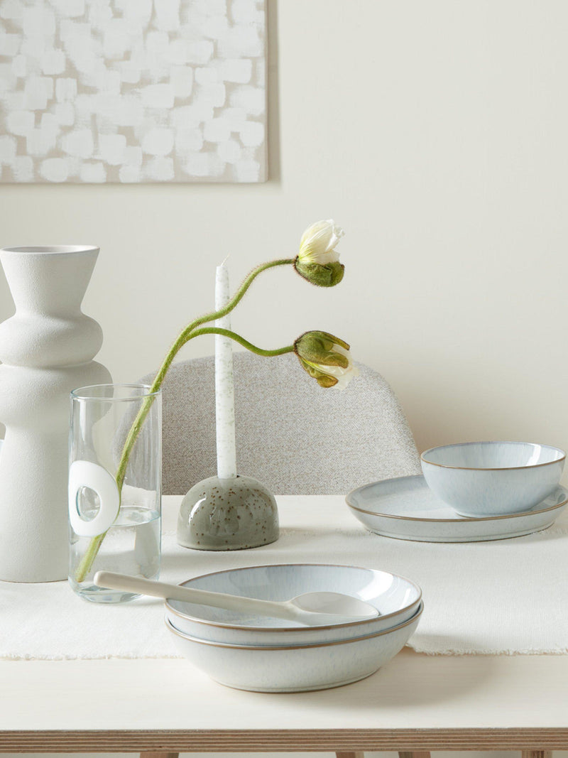 Denby White Speckle stoneware dinnerware set 12 piece, UK version