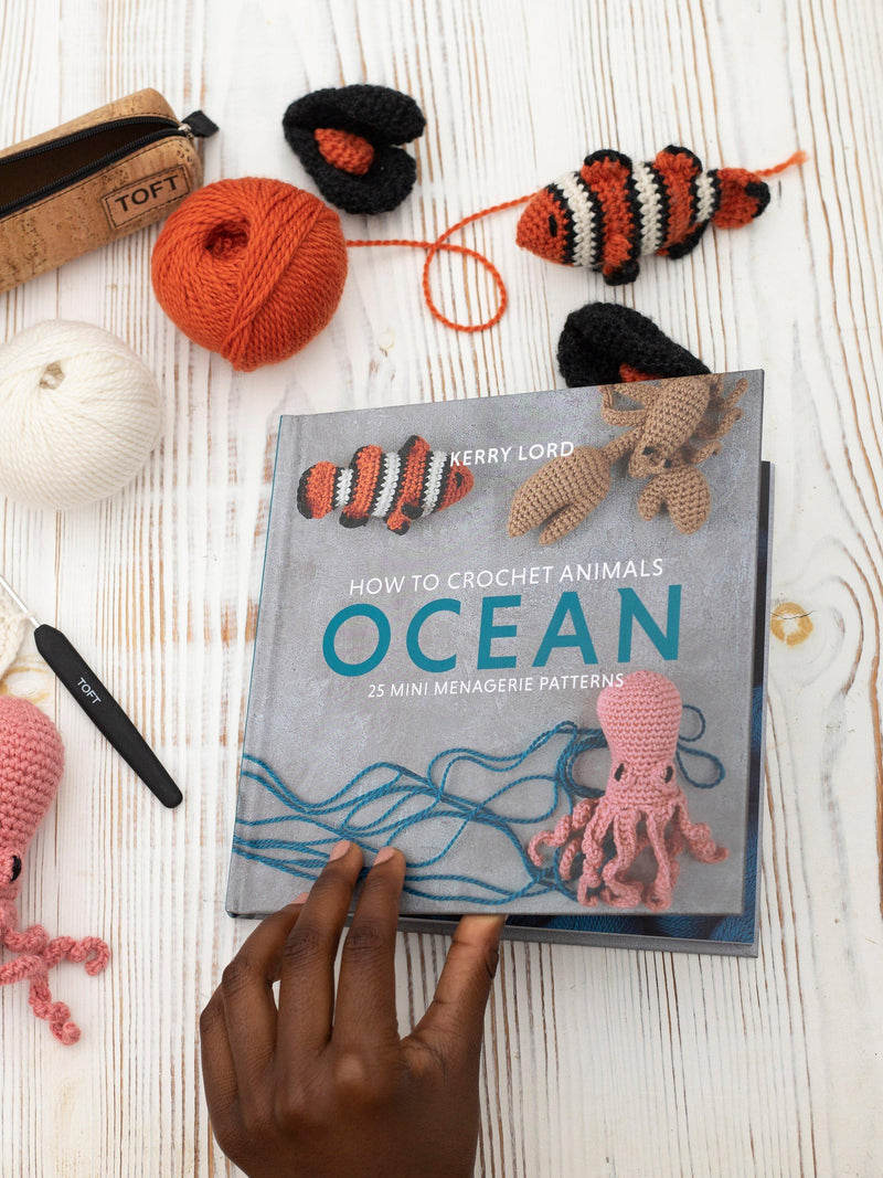 TOFT ocean animal crochet patterns mini hardback book, UK version