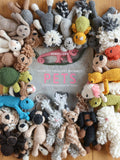 Mini crochet book with animal pet patterns by Kerry Lord, UK version