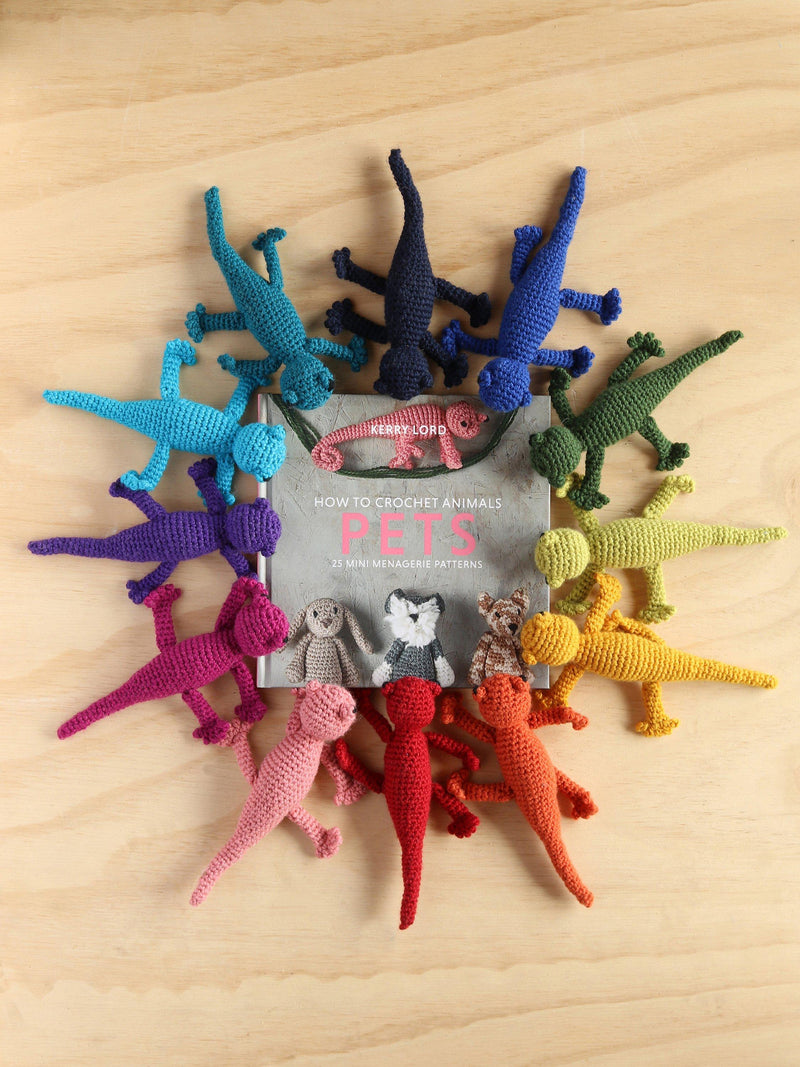 Mini crochet book with animal pet patterns by Kerry Lord, UK version