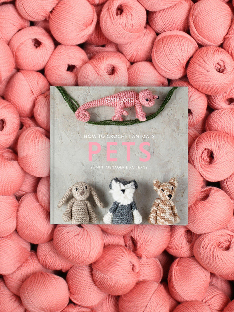 Mini crochet book with animal pet patterns by Kerry Lord, UK version