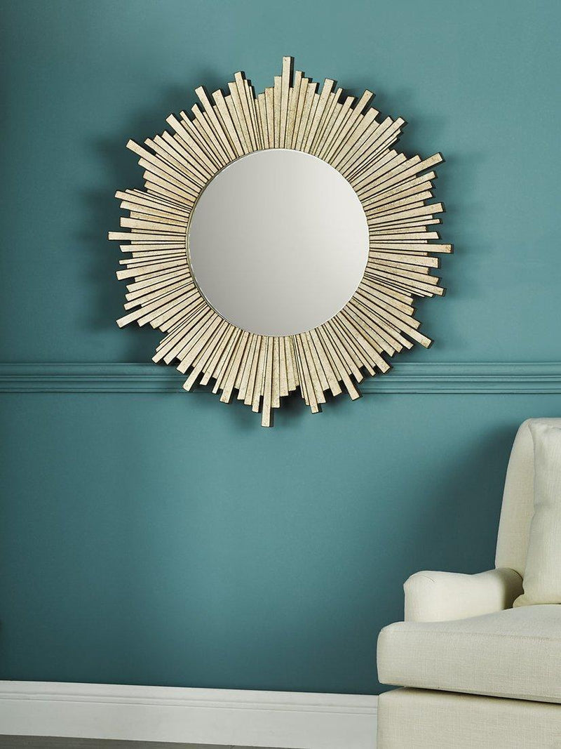 Laura Ashley radial mirror champagne finish 99cm, imported from the UK