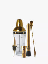 John Lewis Bar Originale Stainless Steel Cocktail Shaker Set 5 Piece 600ml Gold/Clear- Buy online at McGrocer