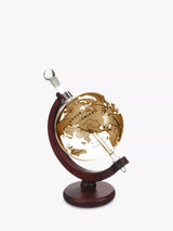 John Lewis Mixology World Globe Decanter with Wood Cradle Natural/Clear Glass 750ml- Buy online at McGrocer