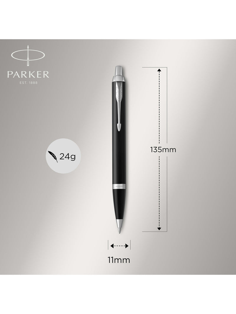 Parker IM black chrome trim ballpoint and fountain pen set, UK version