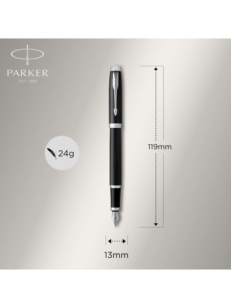 Parker IM black chrome trim ballpoint and fountain pen set, UK version