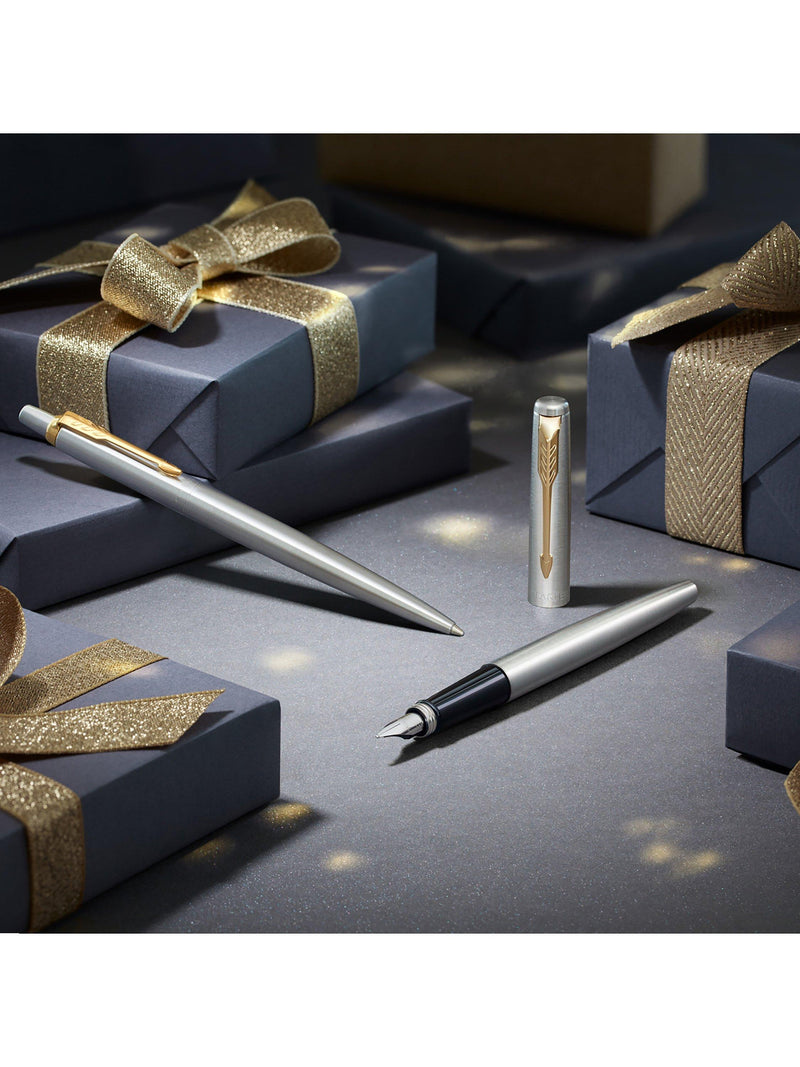 Parker Jotter pen set stainless steel gold trim - British product