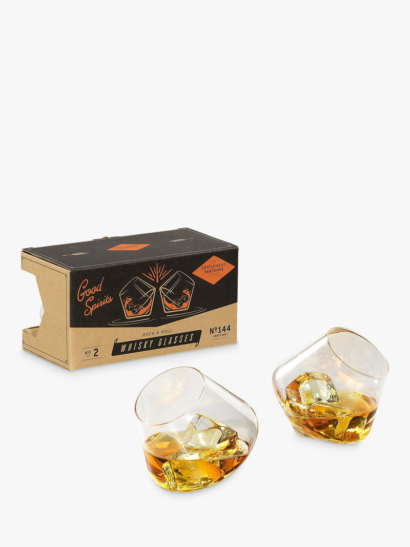 Gentlemen's Hardware rocking whiskey glasses set of 2 230ml, UK version