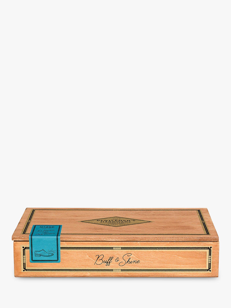Gentlemen's Hardware shoe shine box with polish and brushes, UK version