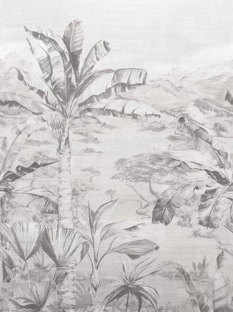 Osborne & Little Martinique Wallpaper Panel, Graphite W7615-03
