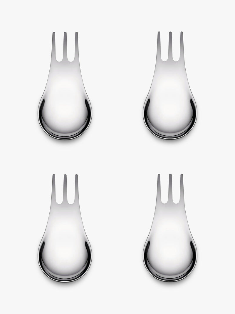 Multi-Purpose Cutlery Set of 4 in 18/10 Stainless Steel with Compact Storage