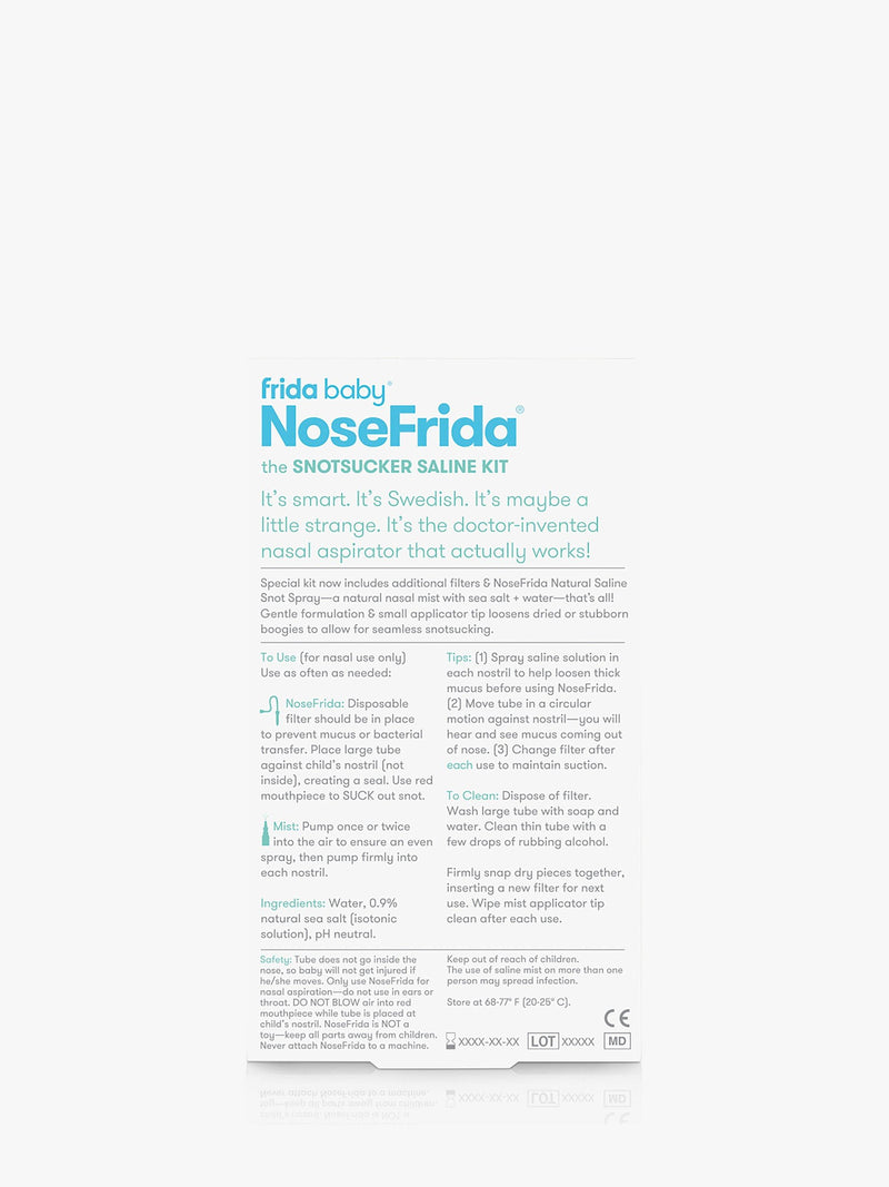 Fridababy NoseFrida Snot Sucker Saline Kit for baby nasal congestion - British product