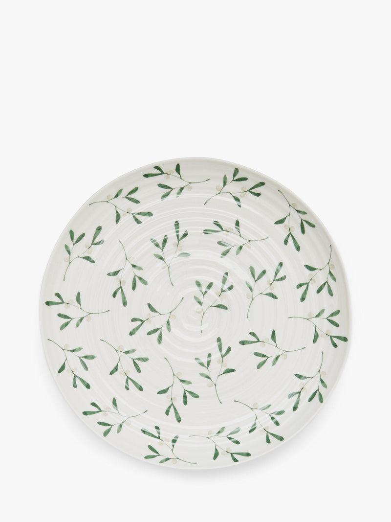 Sophie Conran Portmeirion mistletoe cake stand 32cm white green, imported from the UK
