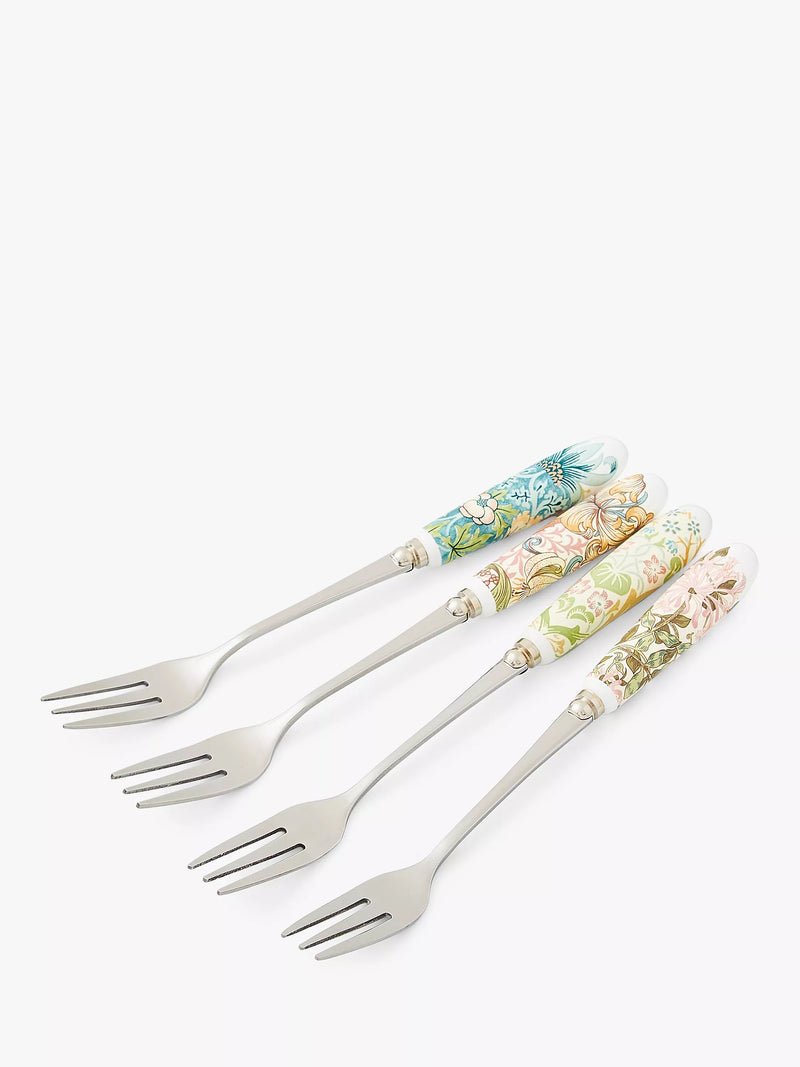 Morris & Co Spode pastry forks set of 4 porcelain, UK version