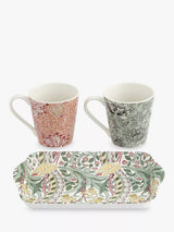 John Lewis Morris & Co. Pimpernel Tray and 2 Daffodil Privat 180ml Porcelain Mugs Set- Buy online at McGrocer