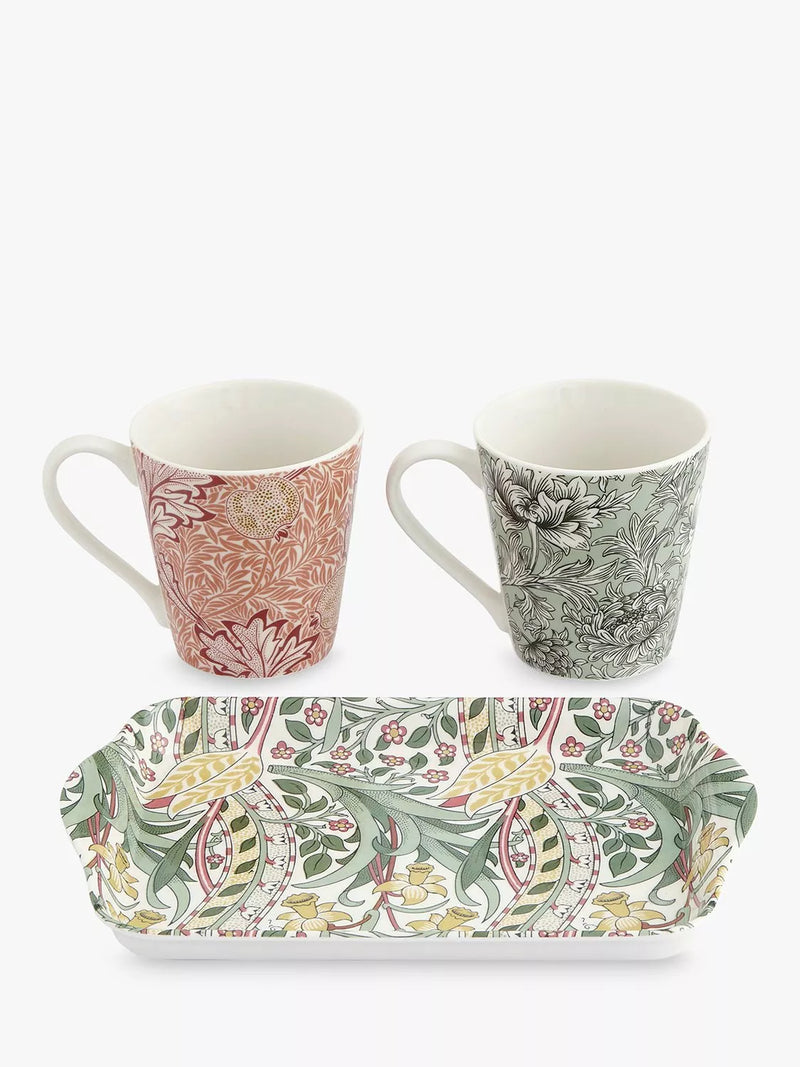 Morris & Co. Pimpernel tray and mug set, imported from the UK
