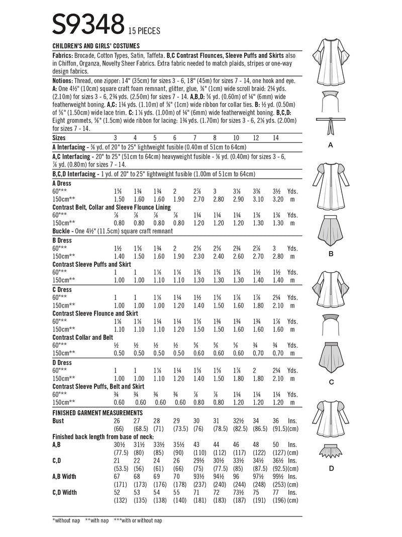 Simplicity child's witch costume sewing pattern, imported from the UK