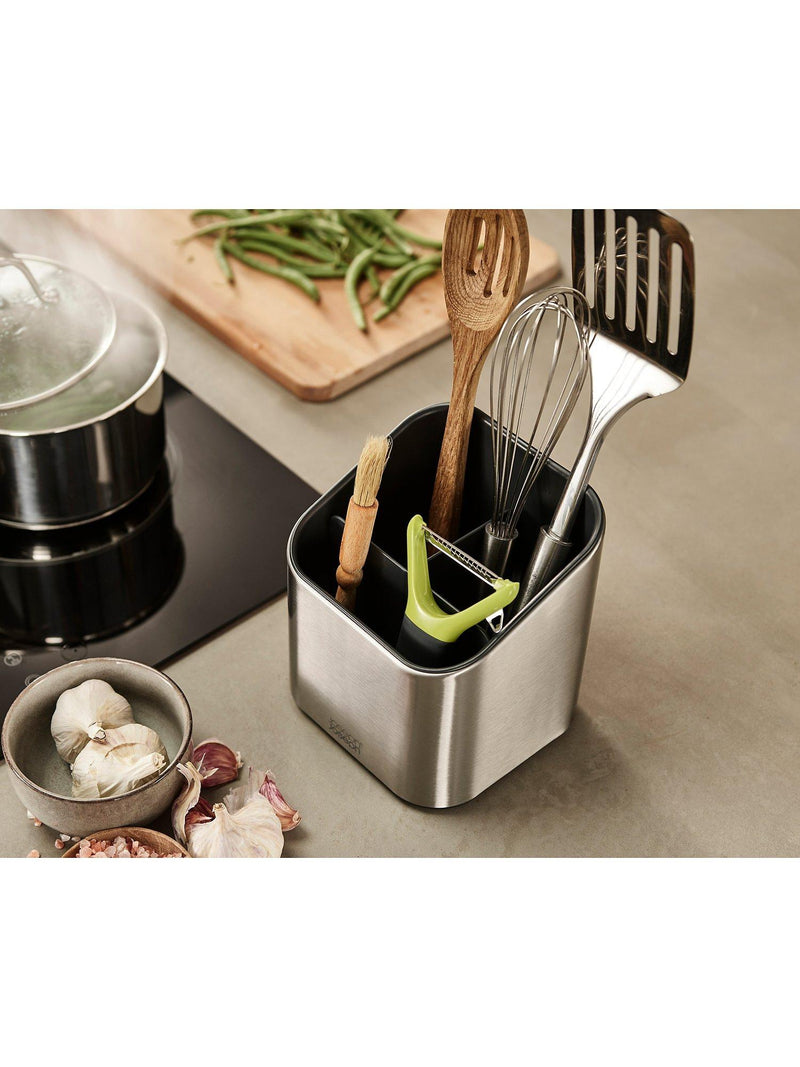 Joseph Joseph stainless steel surface utensil pot with dividers, UK version