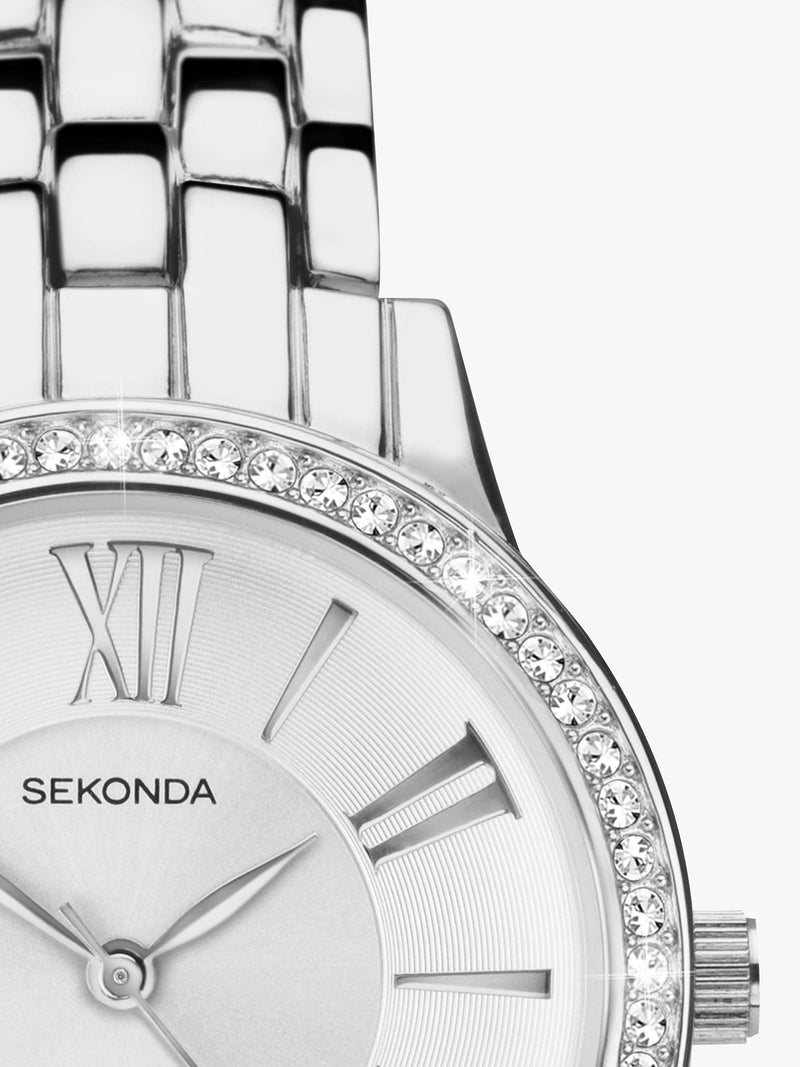 Sekonda women's cubic zirconia bracelet watch 33mm (British brand)