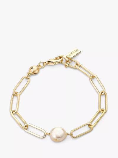 John Lewis Tutti & Co Prosper Freshwater Pearl Chain Bracelet, Gold- Buy online at McGrocer