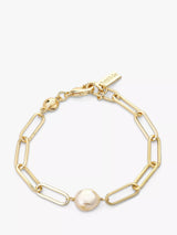 John Lewis Tutti & Co Prosper Freshwater Pearl Chain Bracelet, Gold- Buy online at McGrocer