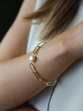 Tutti Prosper gold chain bracelet with freshwater pearl pendant - British product