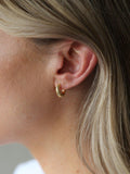 Tutti gold plated textured huggie hoop earrings, UK version