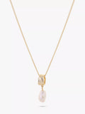 Tutti textured ring pearl pendant necklace 58cm (British brand)