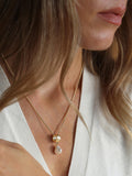 Tutti textured ring pearl pendant necklace 58cm (British brand)