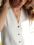 Tutti textured ring pearl pendant necklace 58cm (British brand)