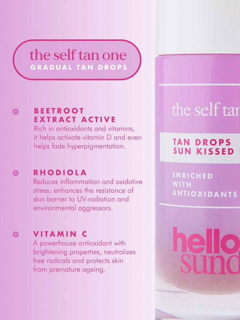 Hello Sunday The Self Tan One face tan drops 30ml, UK version