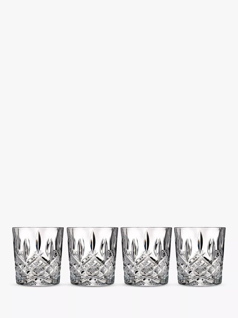 Waterford Crystal clear double old-fashioned glass tumblers, set of four, 310ml (British brand)