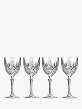 John Lewis Traditional-Style Crystal Cut-Glass Wine Glasses Set of 4, 355ml, Clear- Buy online at McGrocer