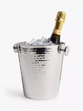 John Lewis hammered stainless steel ice bucket silver, imported from the UK