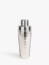 John Lewis John Lewis Hammered Stainless Steel Cocktail Shaker, 500ml, Silver- Buy online at McGrocer
