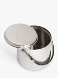 John Lewis hammered stainless steel ice bucket with lid, 18cm tall, imported from the UK